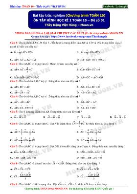 Ôn tập Hình học kì 1 Toán 10  Đề số 01